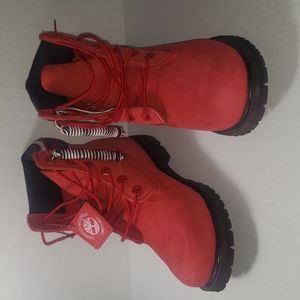Timberland Boots Size 9 Red/Black
